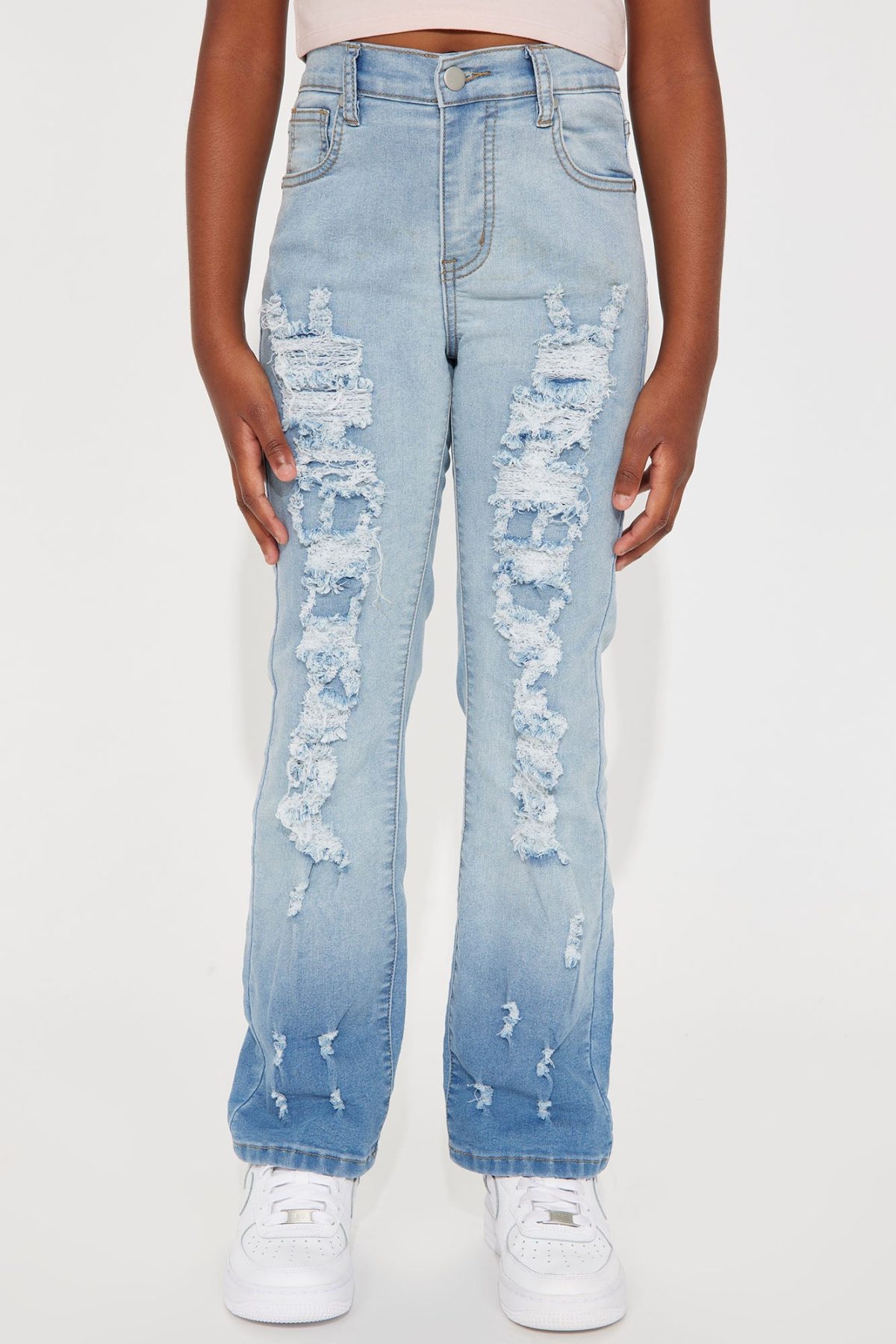 Mini Comfortable In My Skin Rip And Repair Jeans - Medium Wash