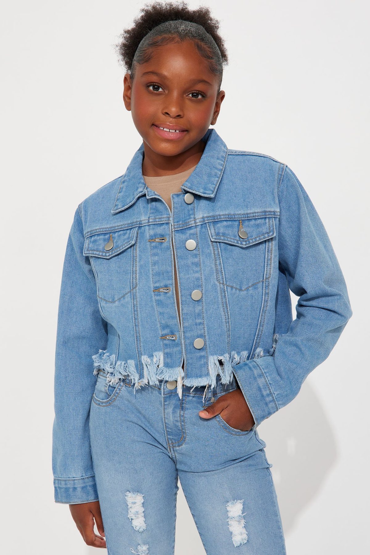 Mini Marley Denim Jean & Jacket Set - Medium Wash