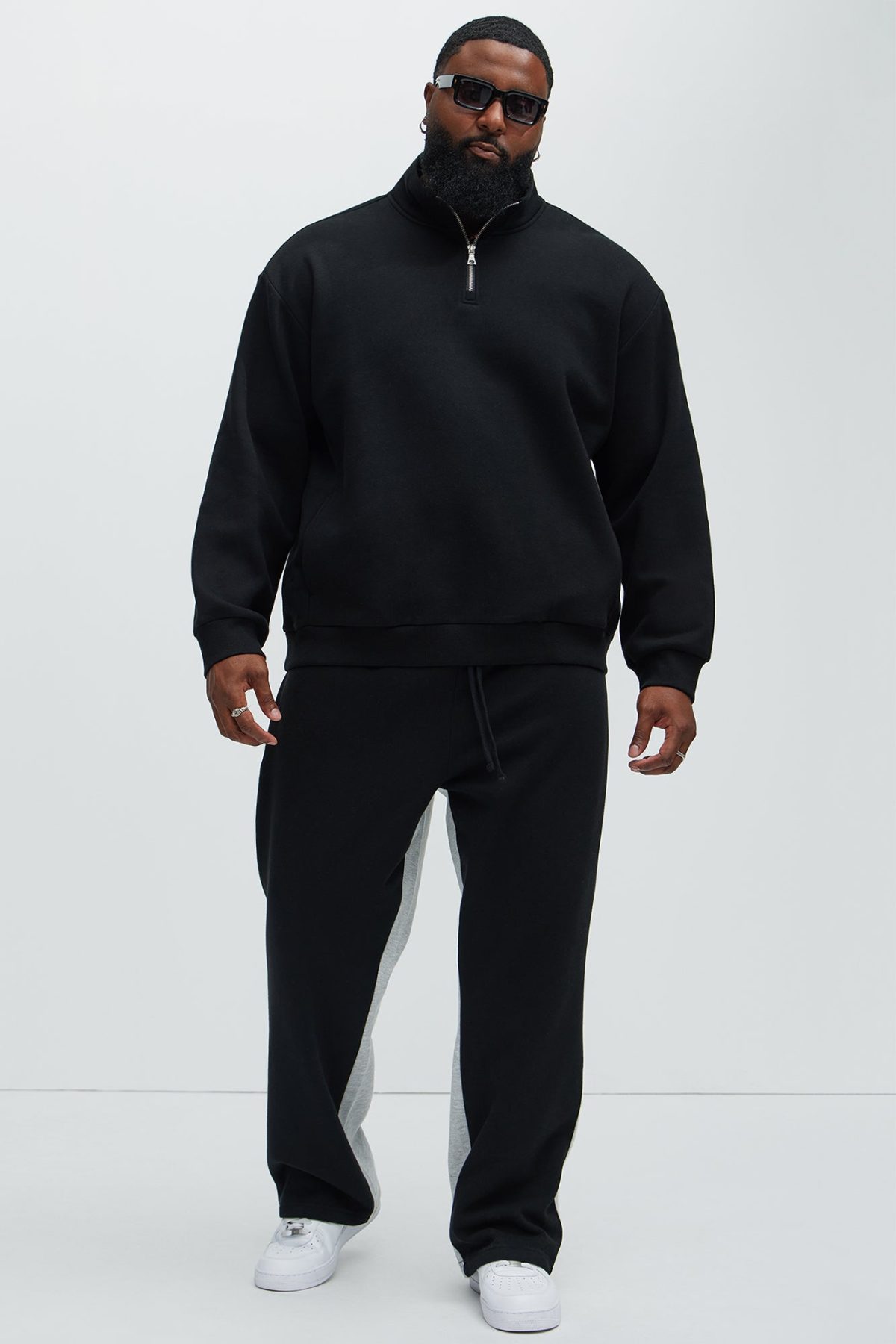 Tyson Two Tone Straight Sweatpants - Black/combo