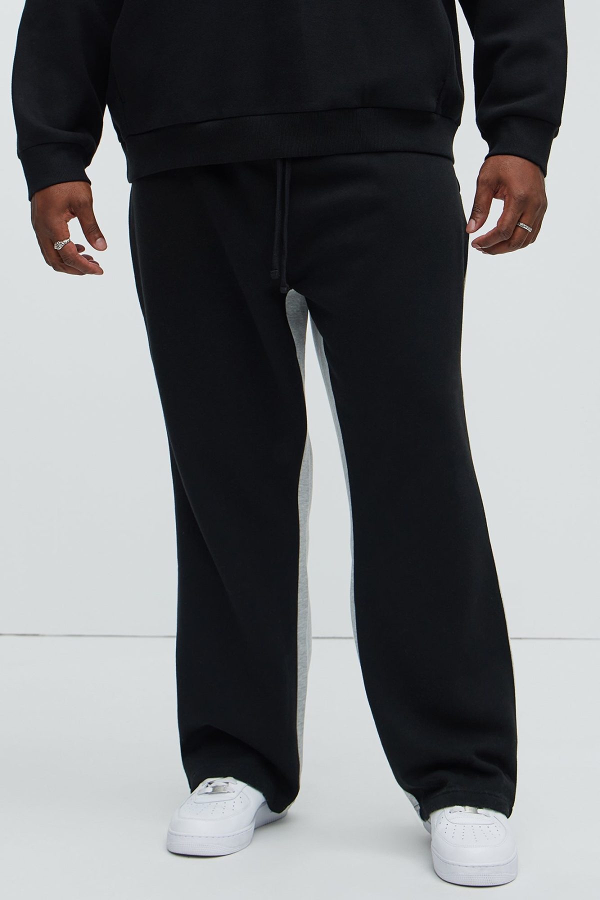 Tyson Two Tone Straight Sweatpants - Black/combo