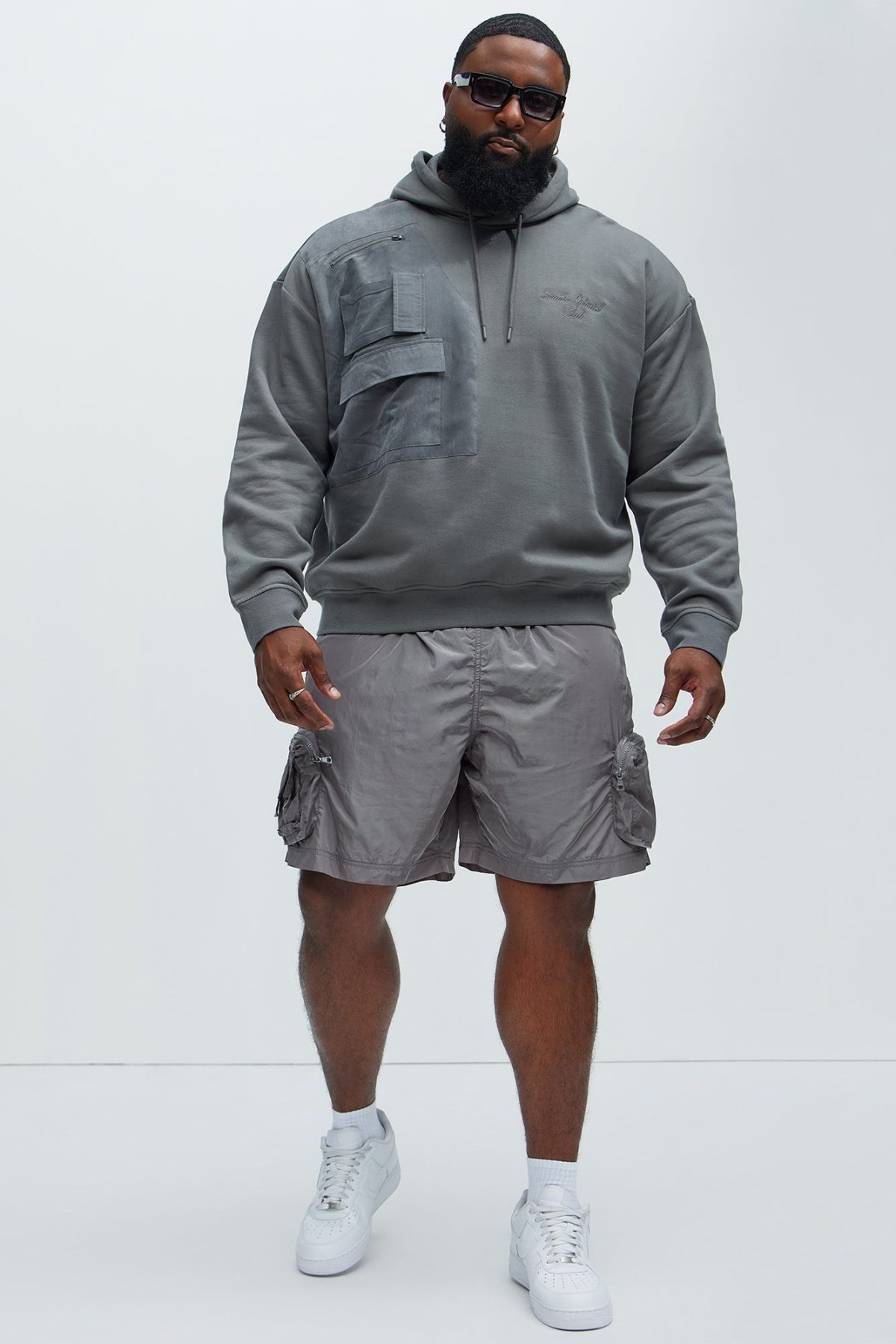 Noah Belted Shorts - Grey