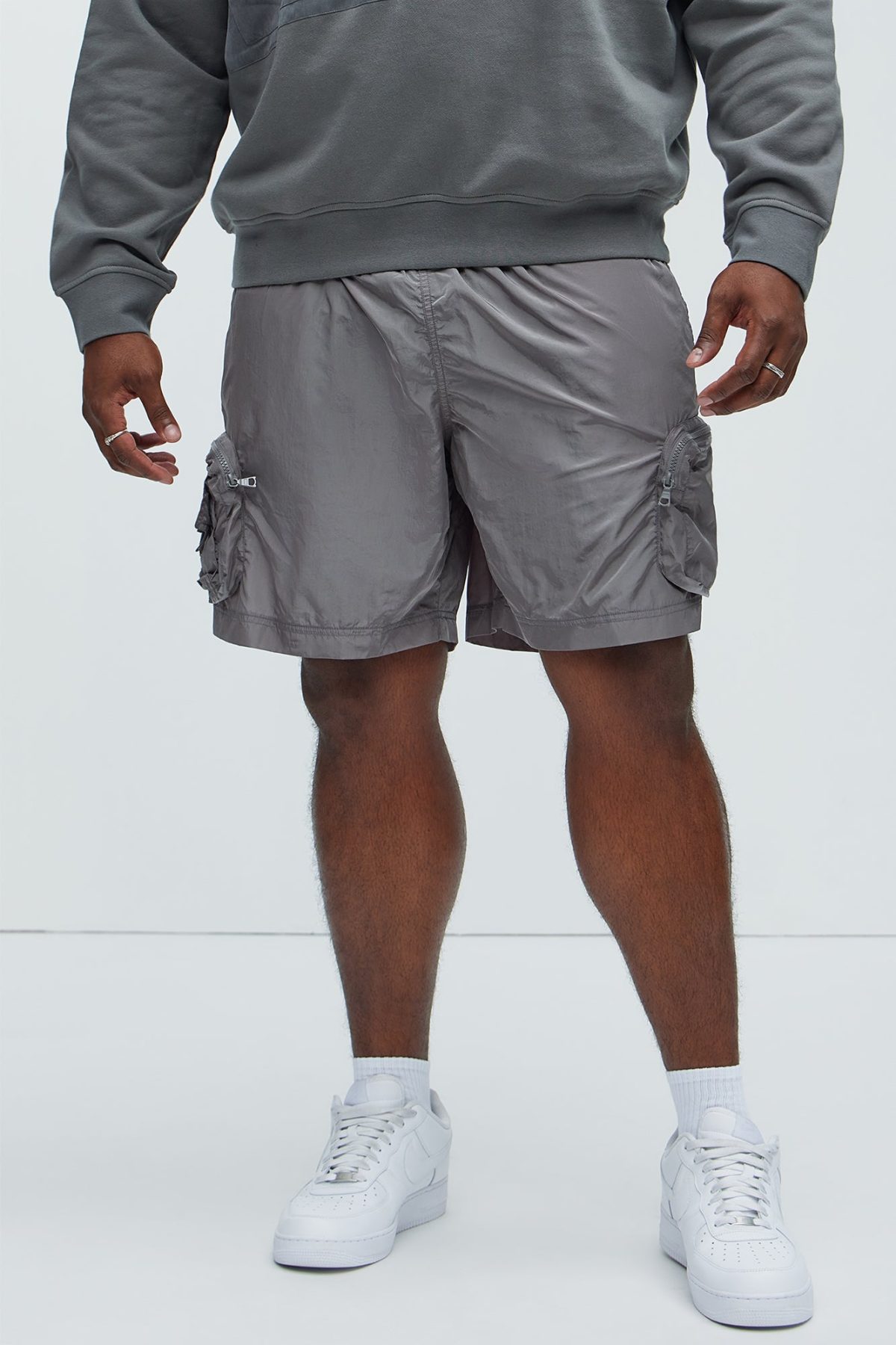 Noah Belted Shorts - Grey