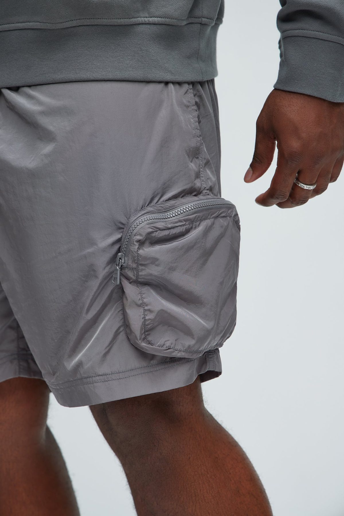 Noah Belted Shorts - Grey