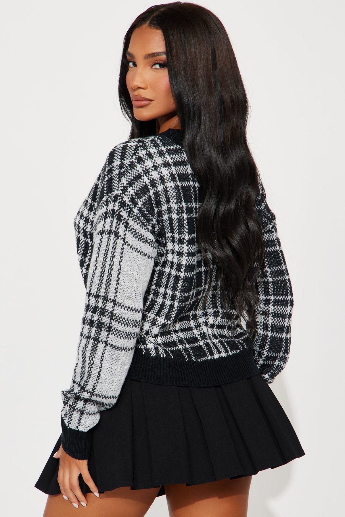 Feeling Like Fall Plaid Cardigan - Black/combo