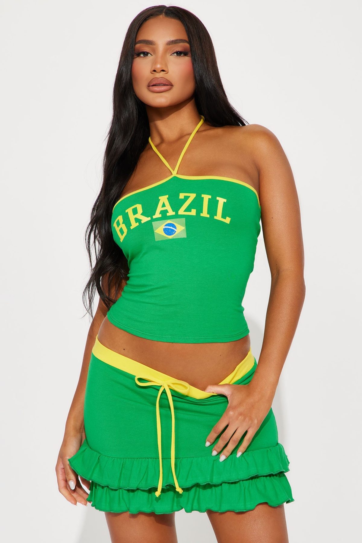 Brazil Love Story Skirt Set - Green