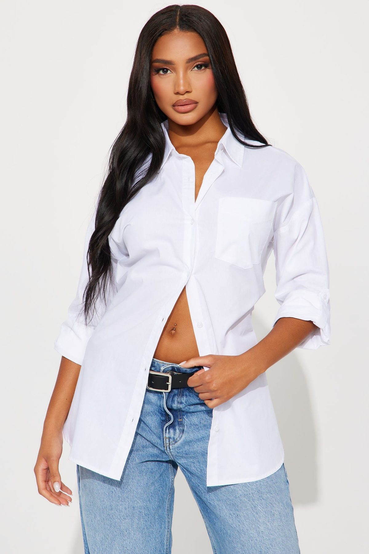 Met Your Match Poplin Shirt - White