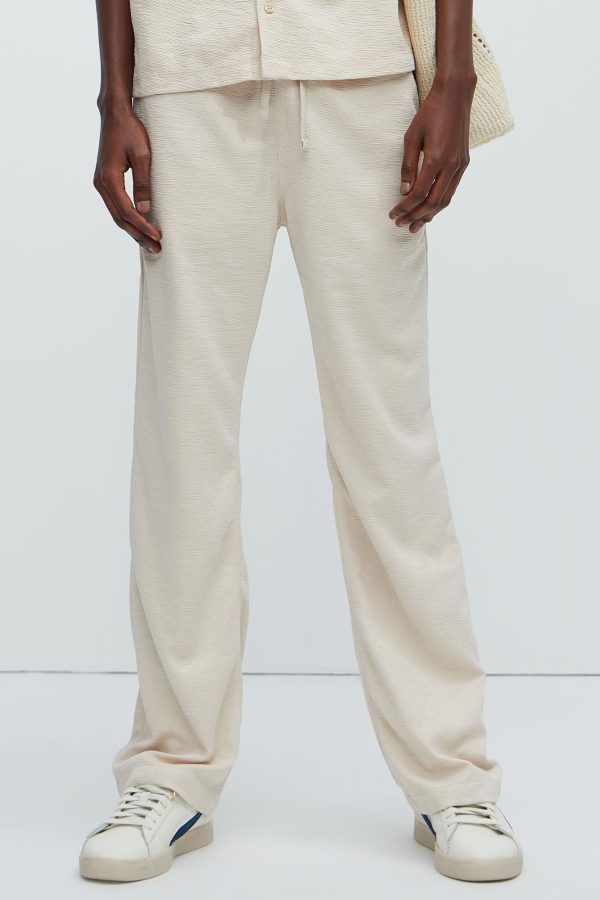 Blaze Textured Straight Pants - Cream