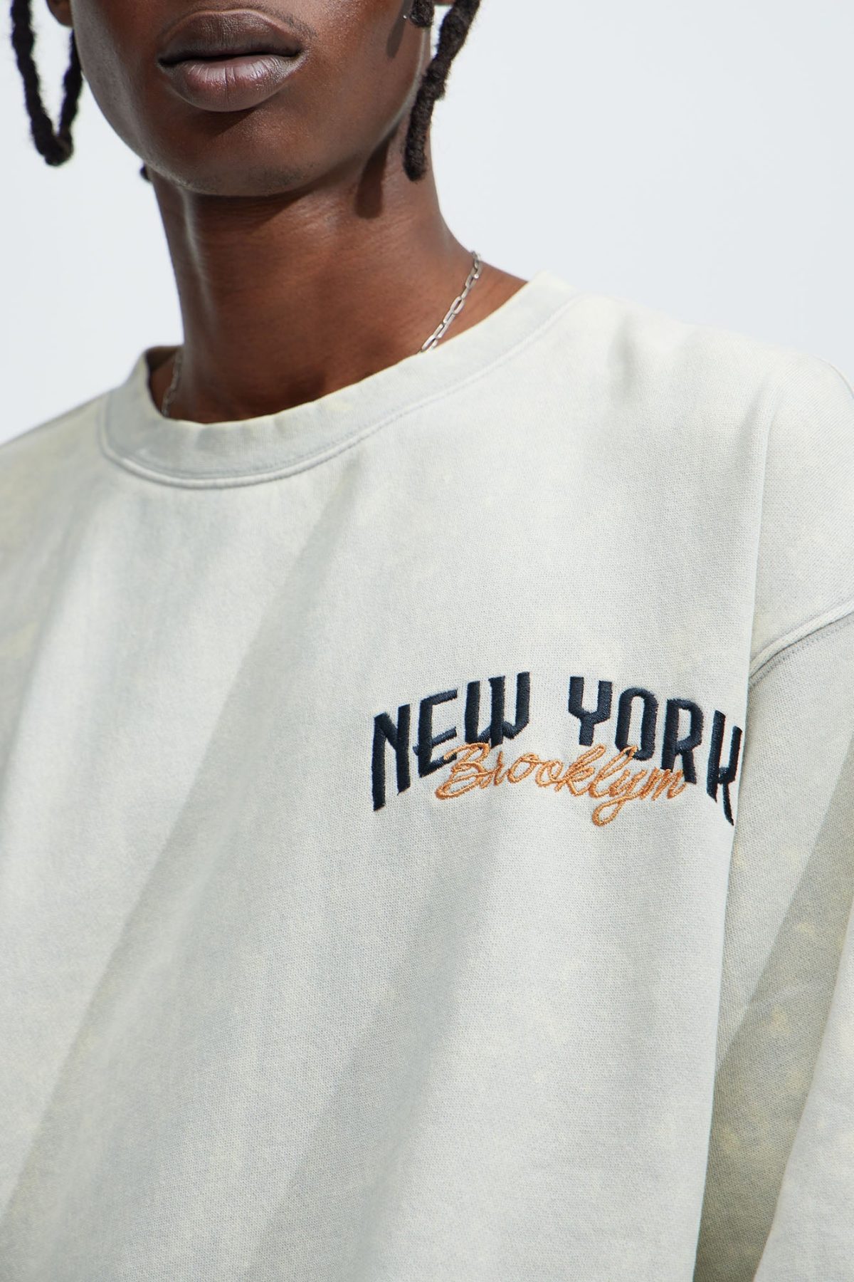 No Bad Day New York Crew Neck Sweater - Grey