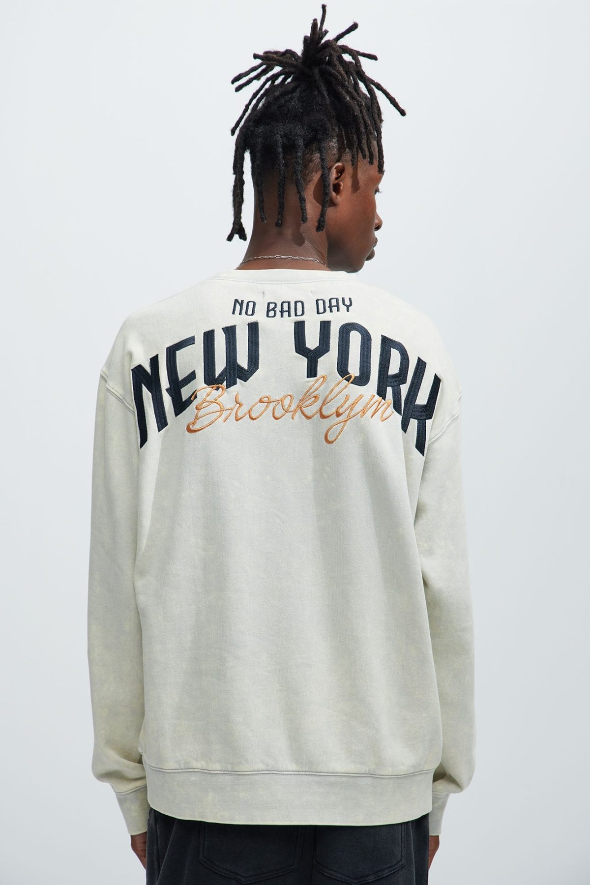 No Bad Day New York Crew Neck Sweater - Grey