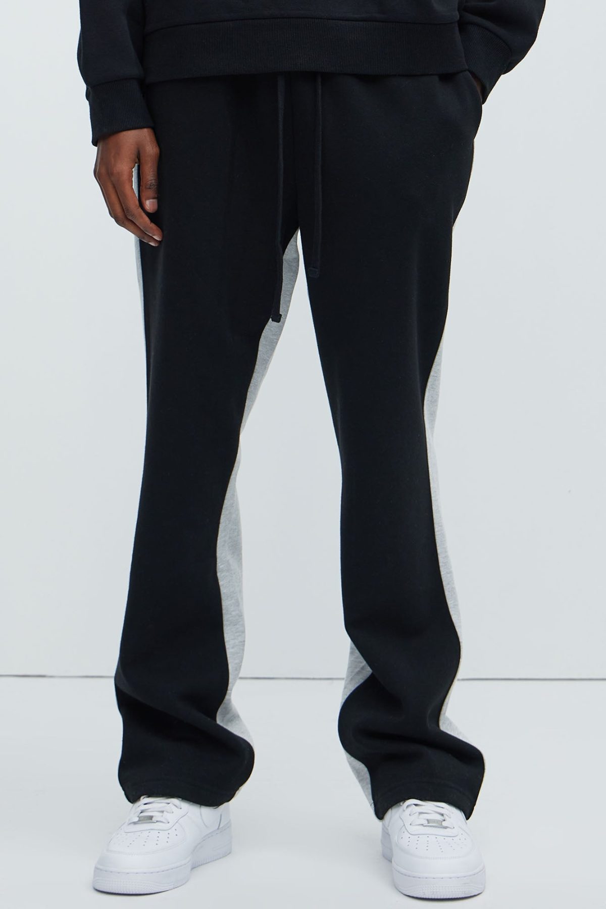 Tyson Two Tone Straight Sweatpants - Black/combo