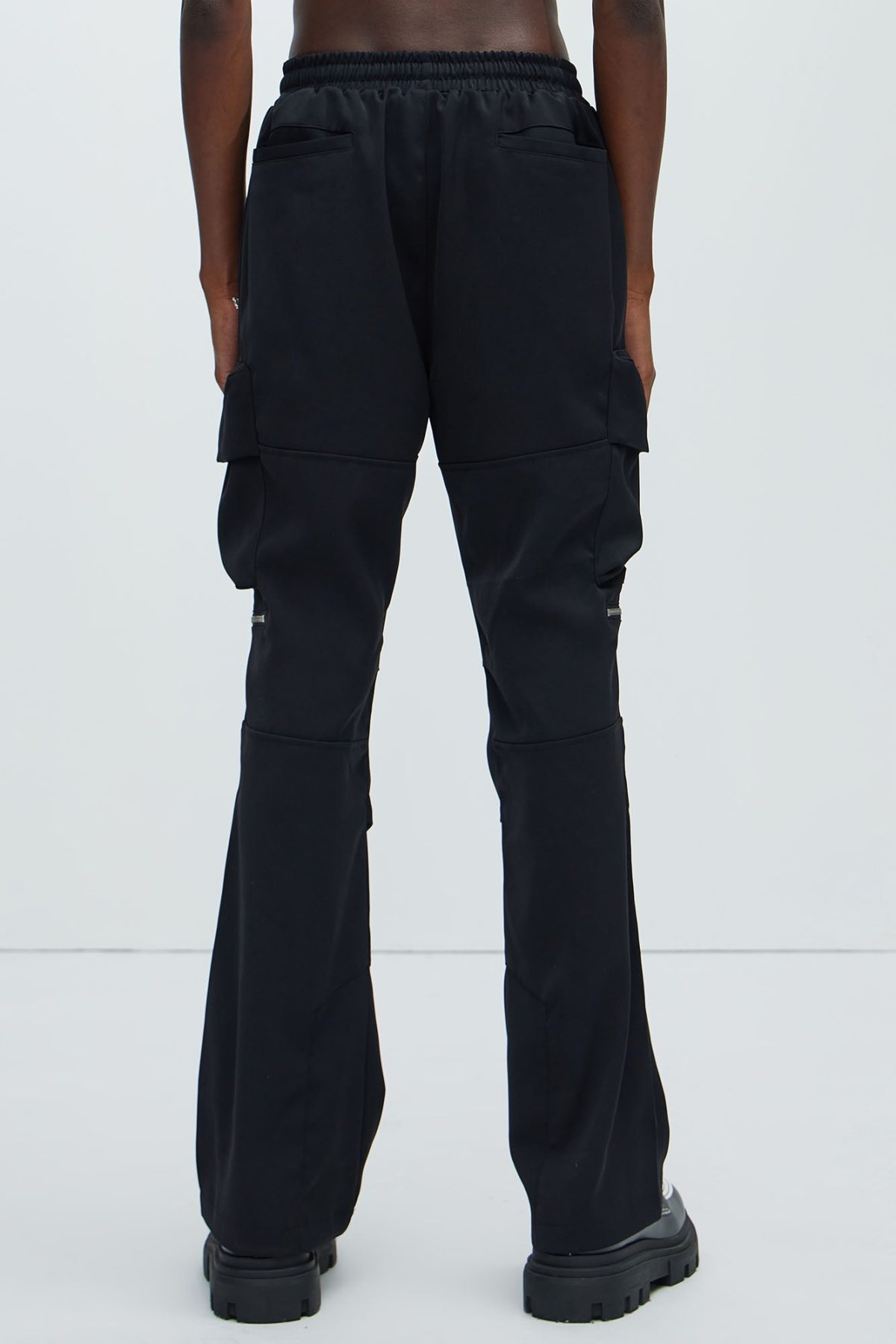 Desto Slim Flare Cargo Pants - Black