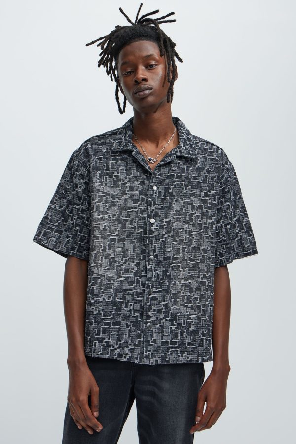 Arrow Jacquard Shirt - Black Wash