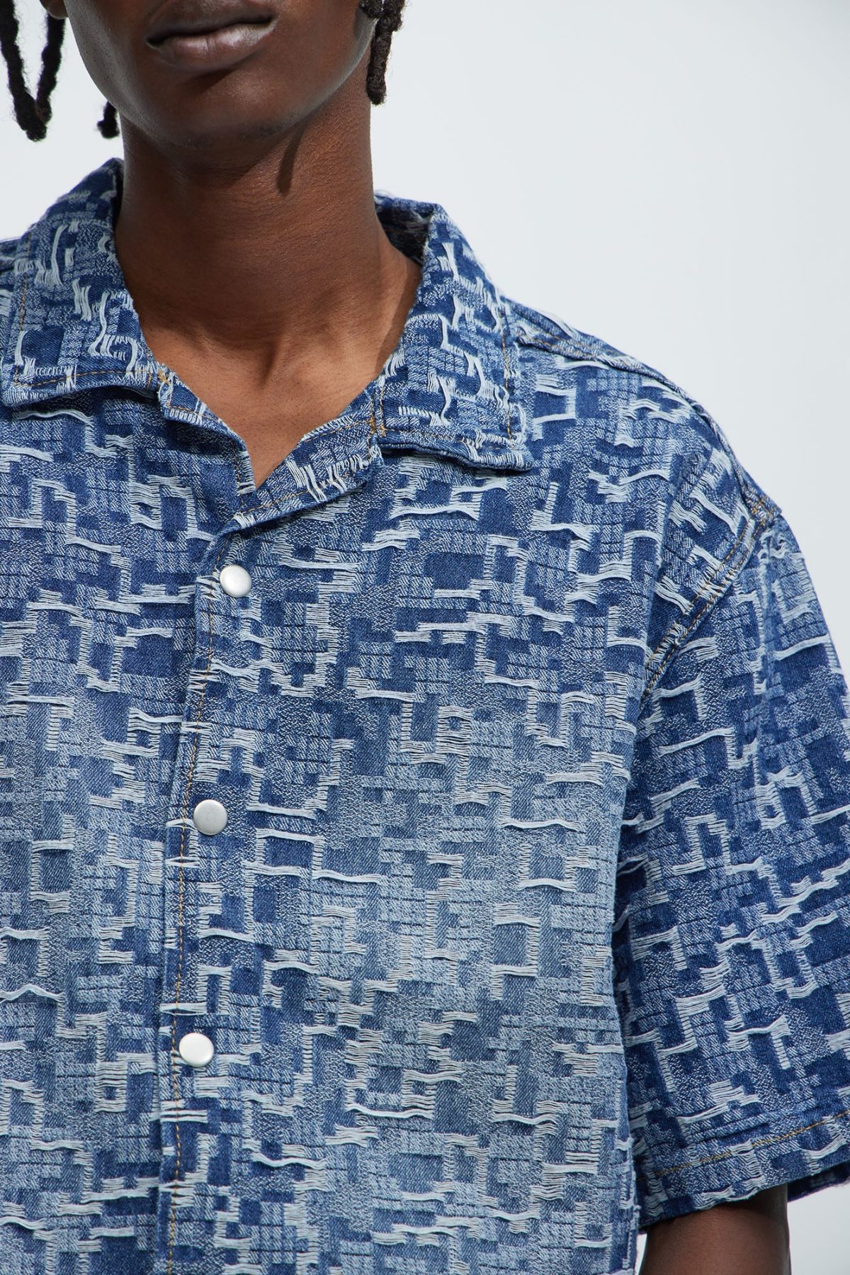 Arrow Jacquard Shirt - Light Blue Wash