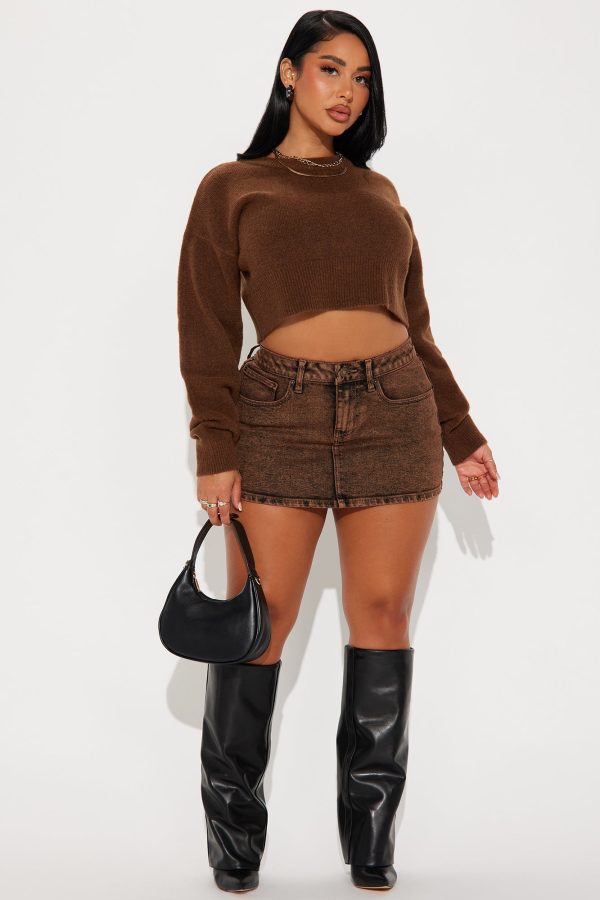 The OG Mineral Wash Micro Mini Skirt - Brown