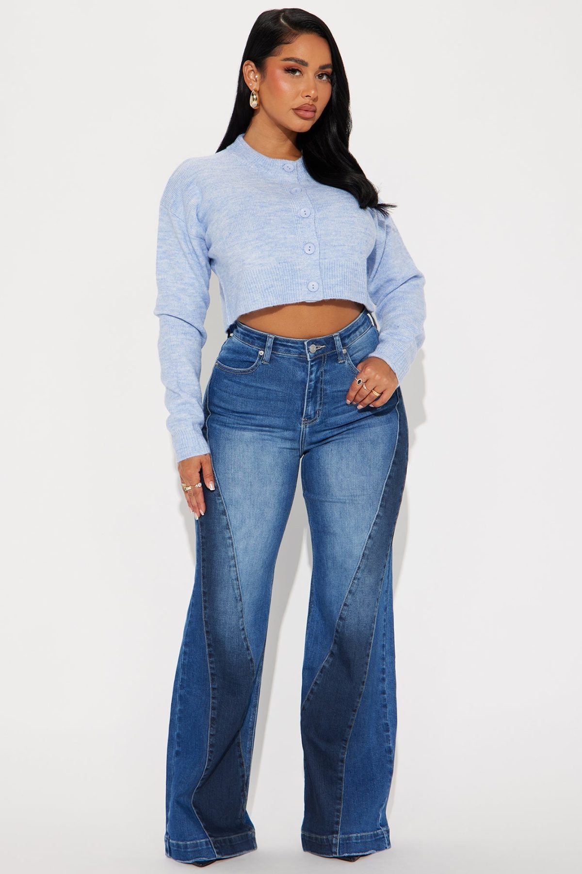 Quite Apparent Stretch Wide Leg Jeans - Medium Wash