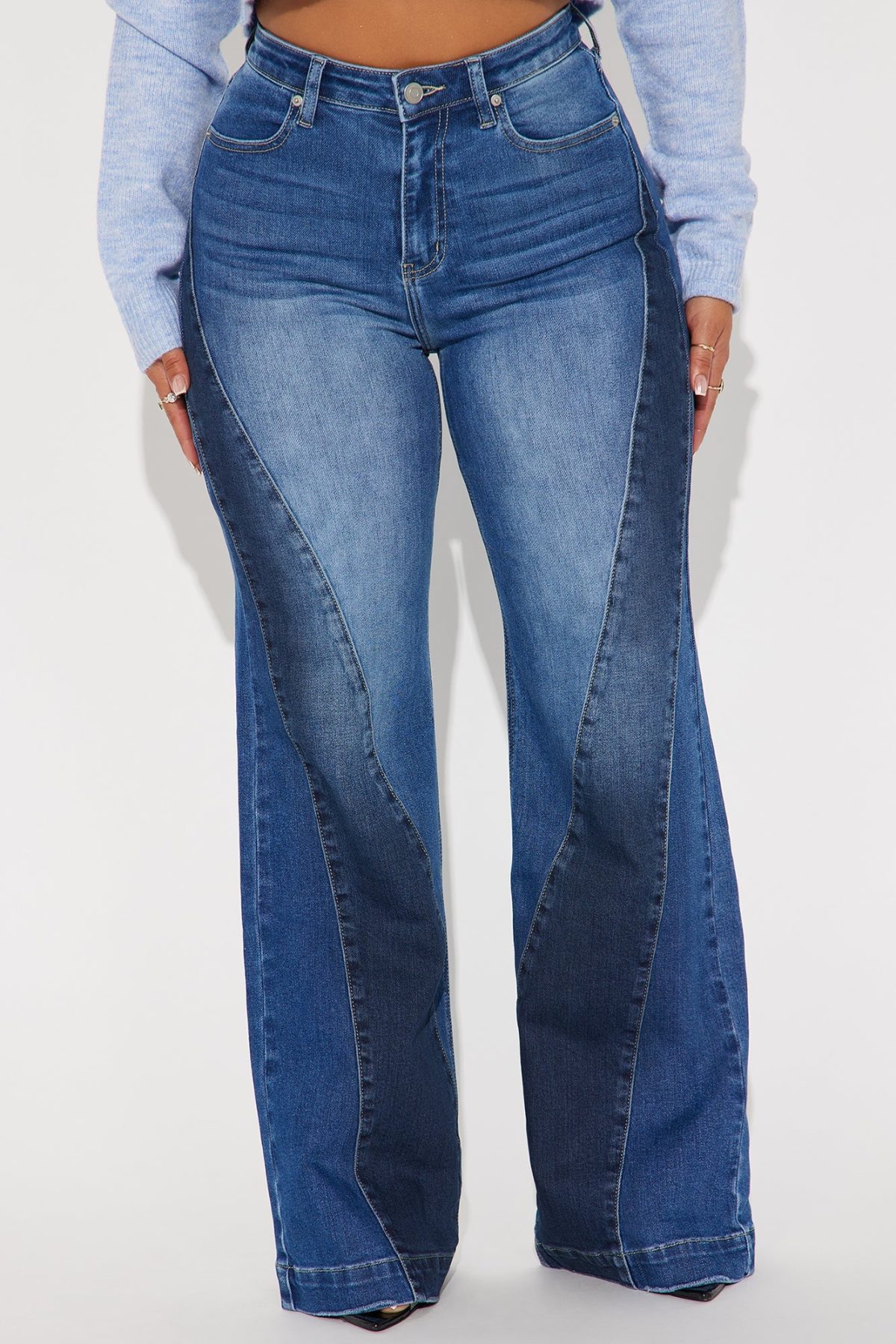 Quite Apparent Stretch Wide Leg Jeans - Medium Wash