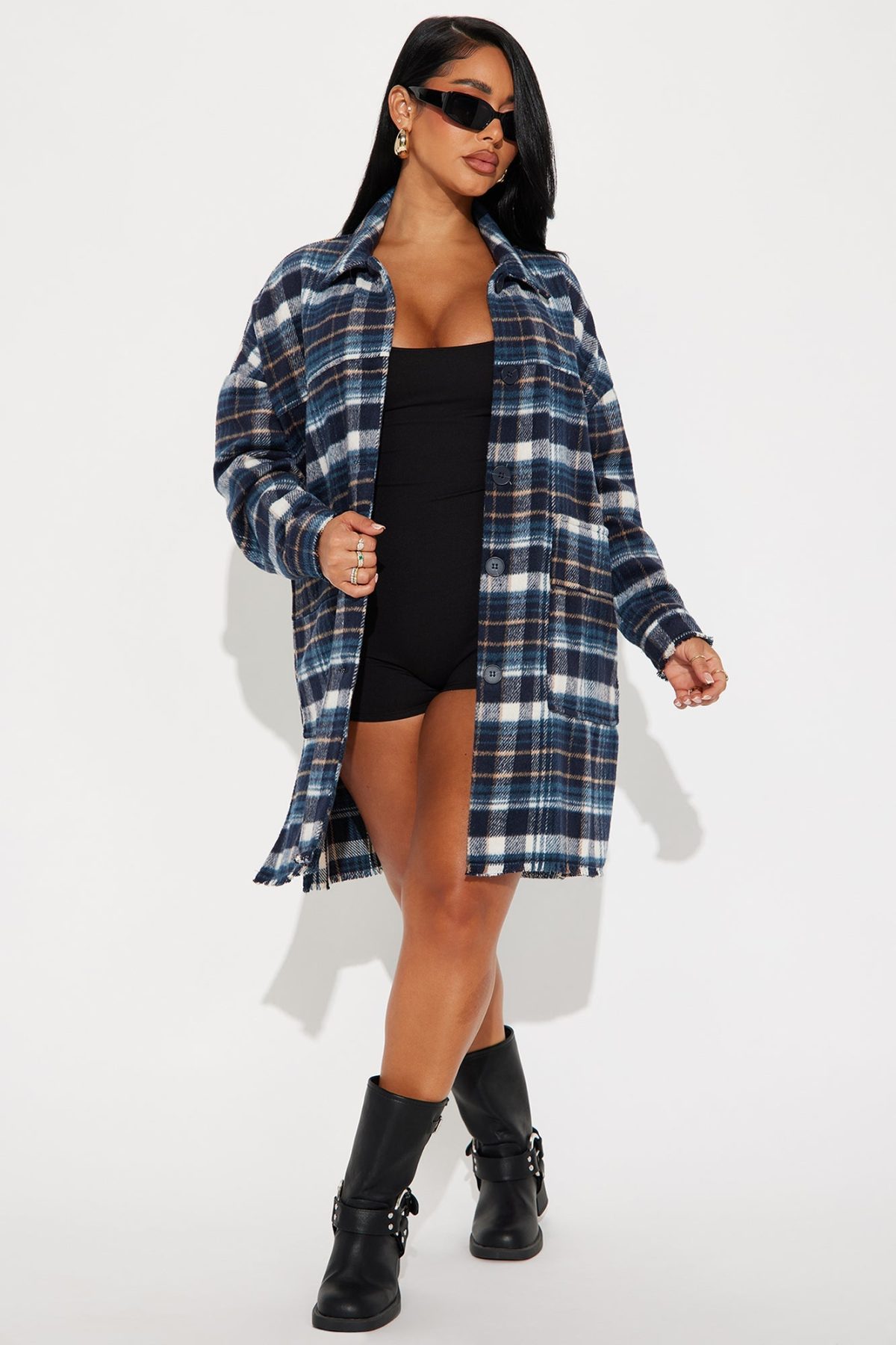 Never Plaid It So Good Shirt Jacket - Blue/combo