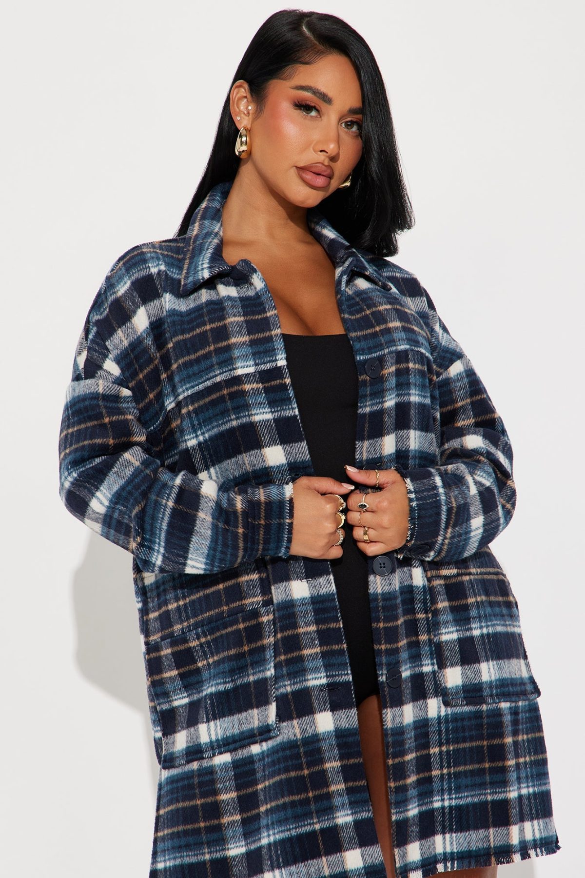 Never Plaid It So Good Shirt Jacket - Blue/combo