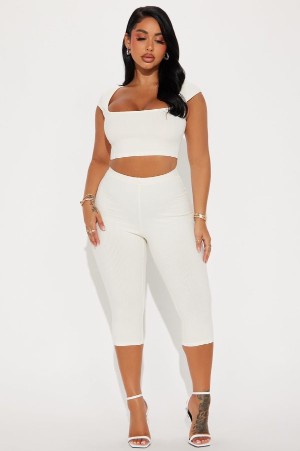 Remy Snatched Capri Pant Set - Off White