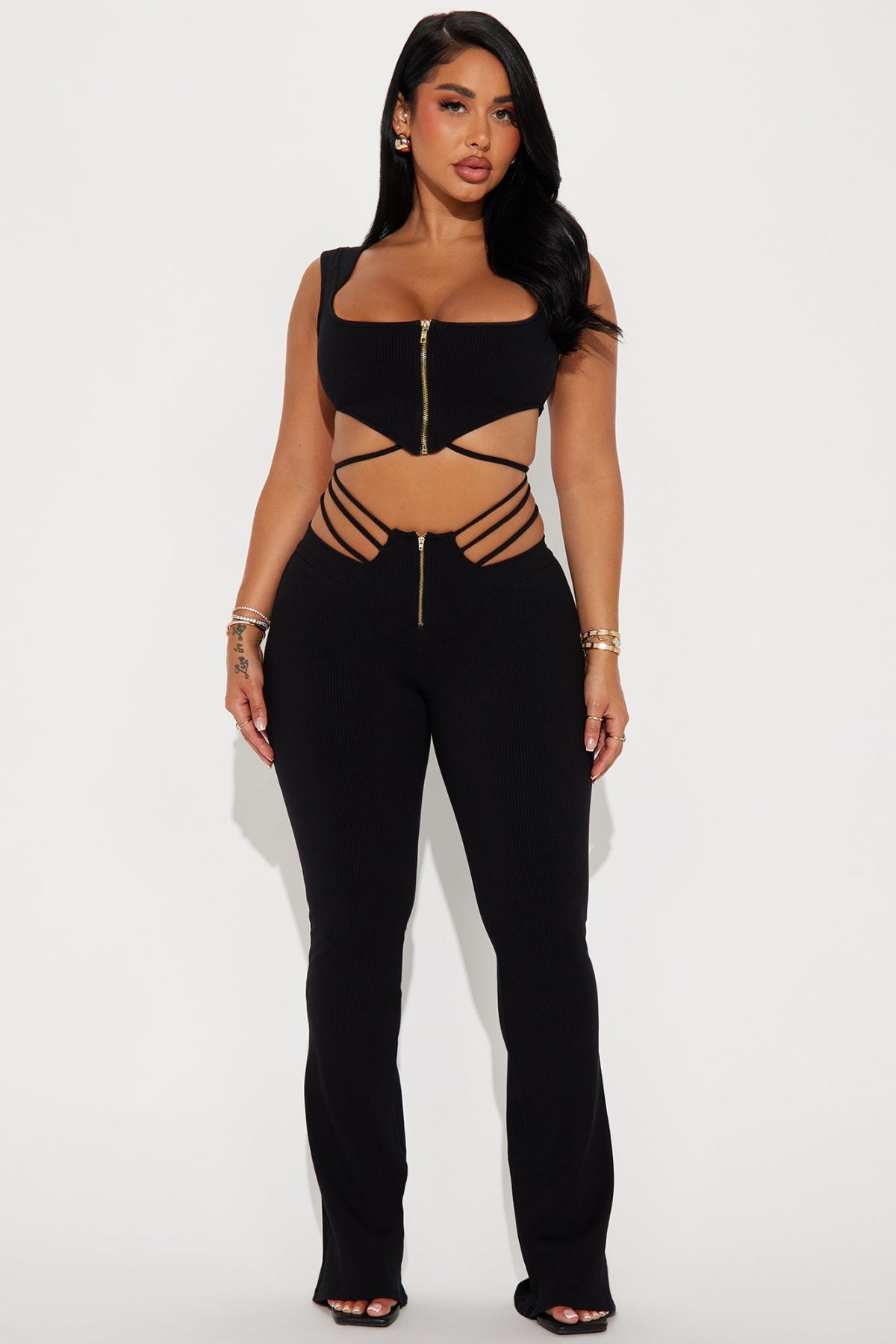 Naomi Snatched Pant Set - Black