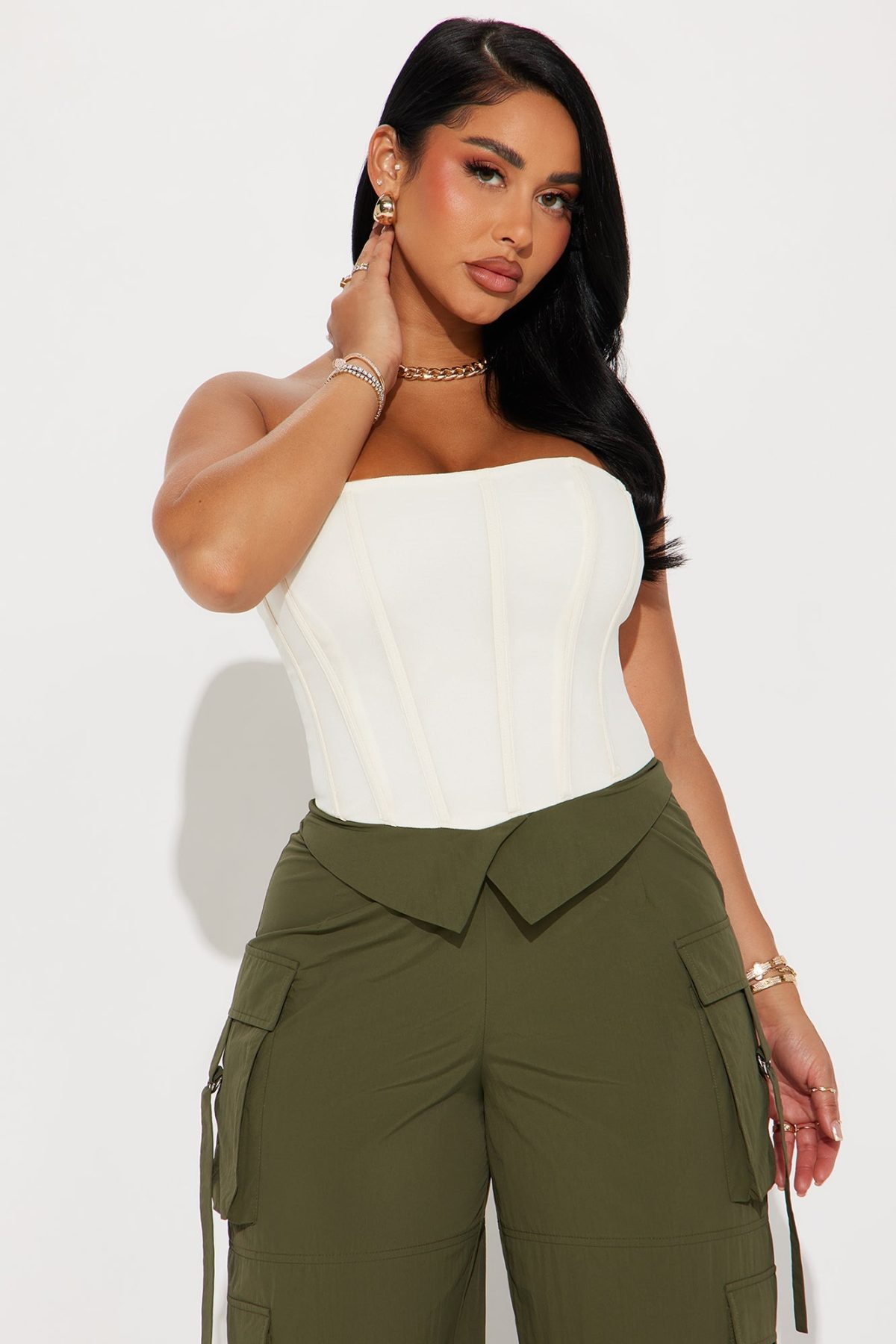 A Little Too Late Cargo Jumpsuit - Olive