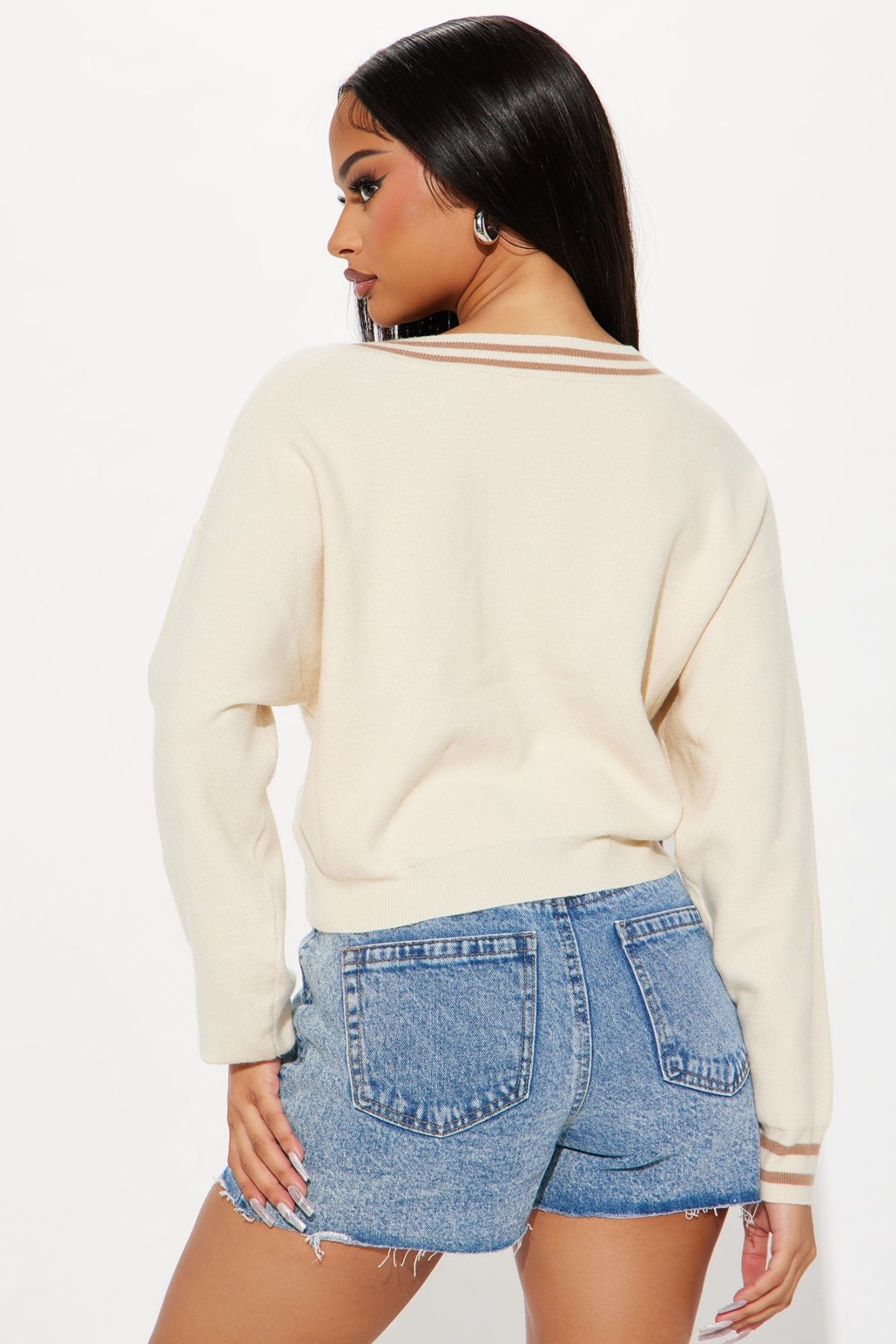 Study Date Cropped Sweater - Taupe/combo