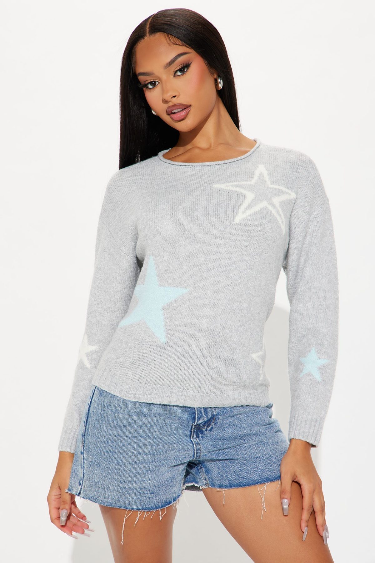 Star Gazing Sweater - Grey/combo