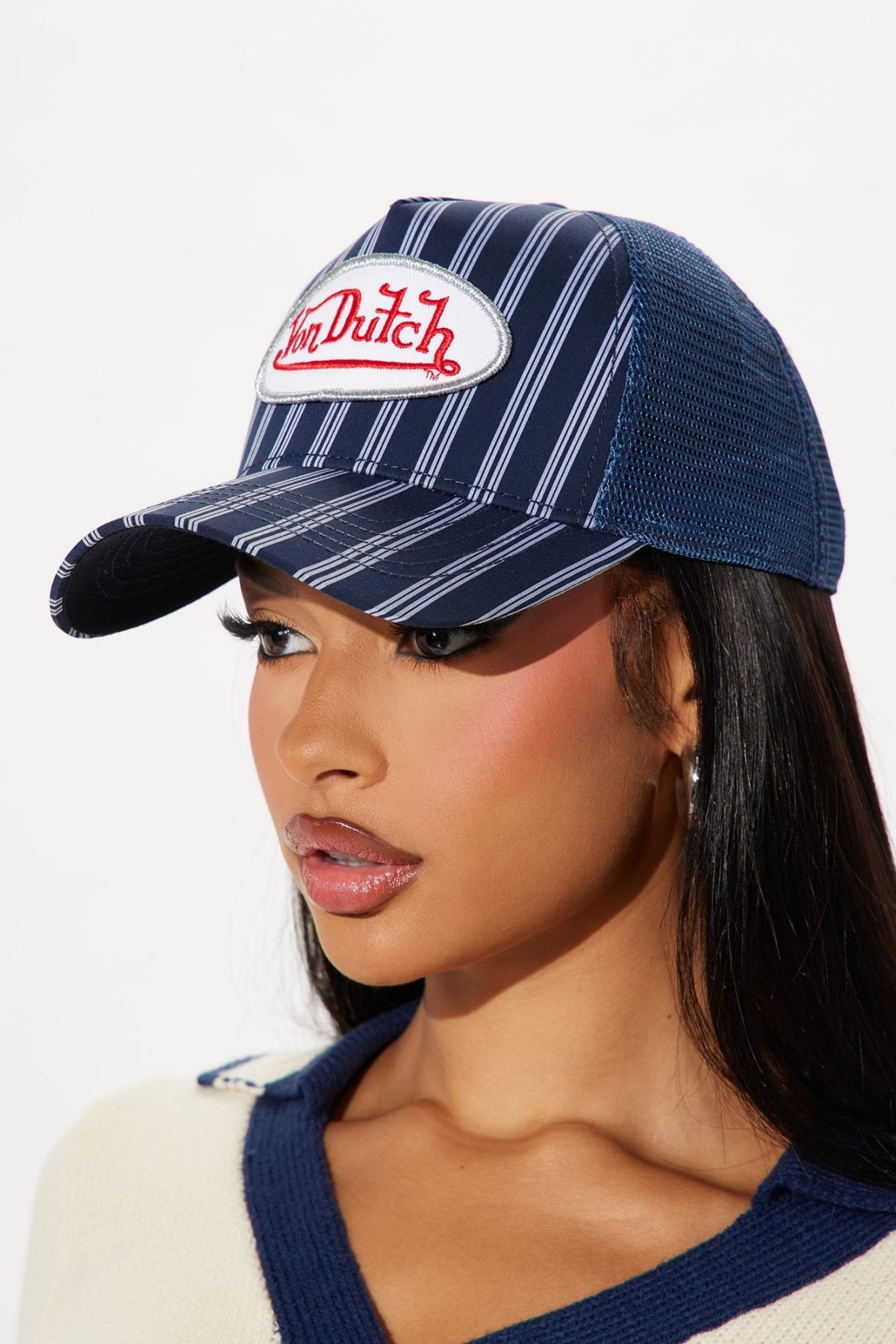 Von Dutch Navy Stripes Trucker Hat - Navy/combo