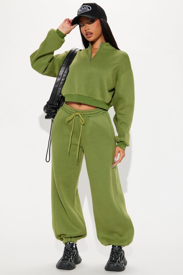 Daniela Super Soft Fleece Pant Set - Green