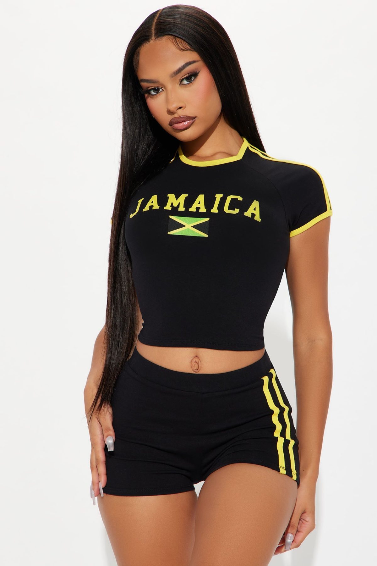 One Love For Jamaica Short Set - Black