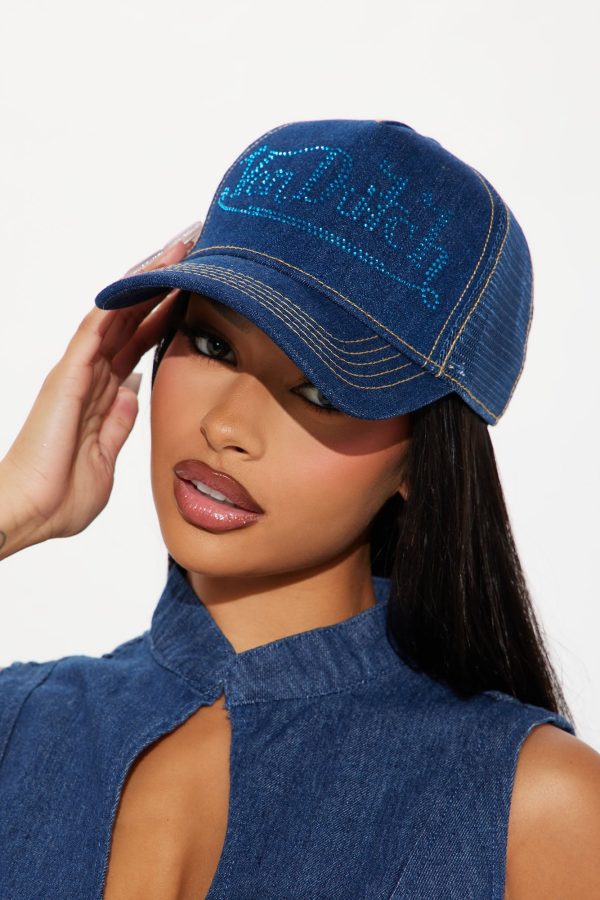 Von Dutch Dark Stone Denim Trucker Hat - Dark Denim