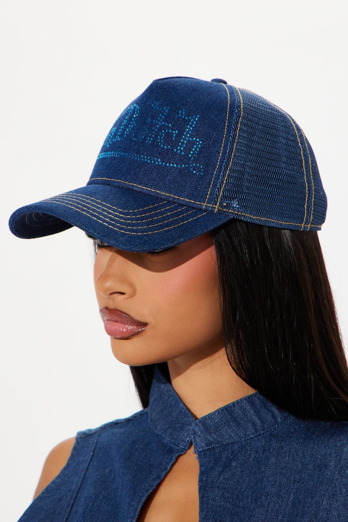 Von Dutch Dark Stone Denim Trucker Hat - Dark Denim