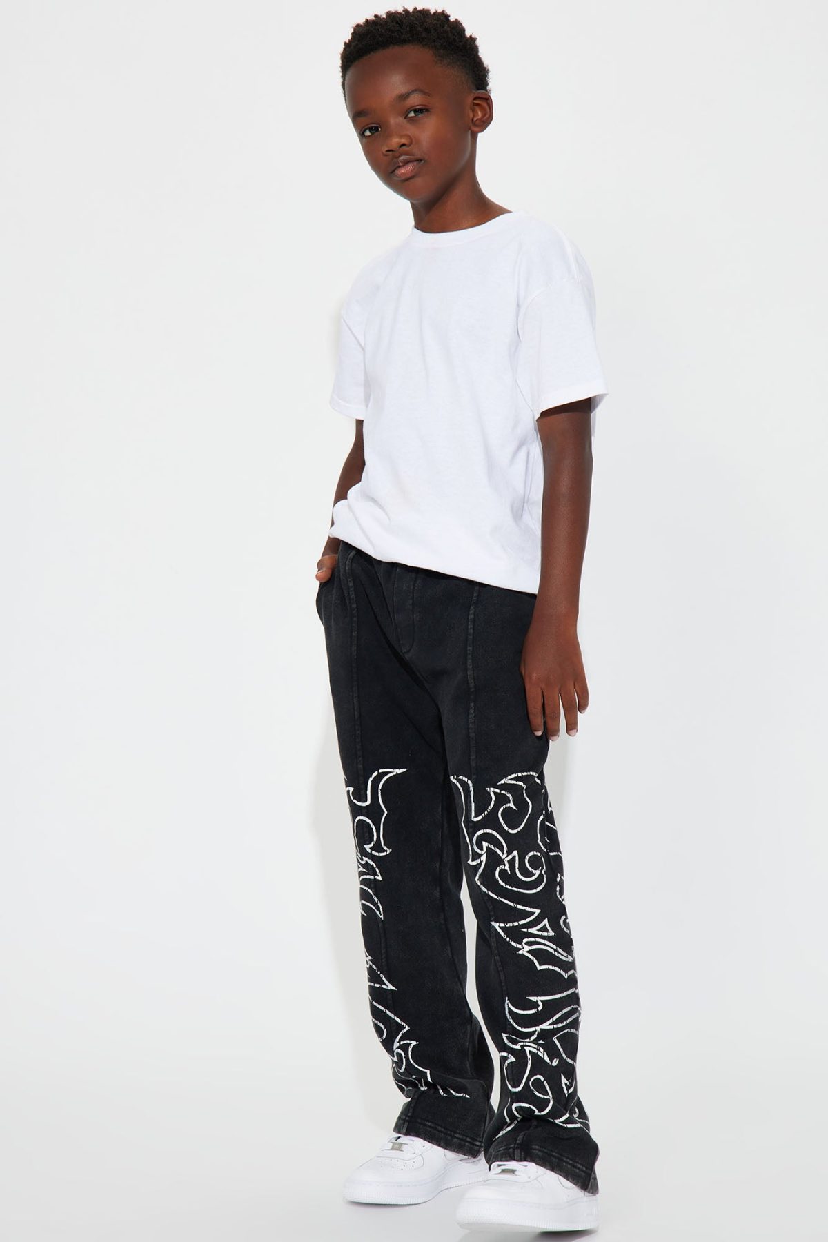 Mini Tyson Savage Mode Straight Sweatpants - Black Wash