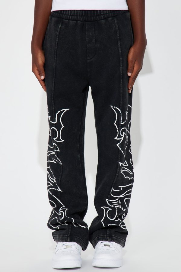 Mini Tyson Savage Mode Straight Sweatpants - Black Wash