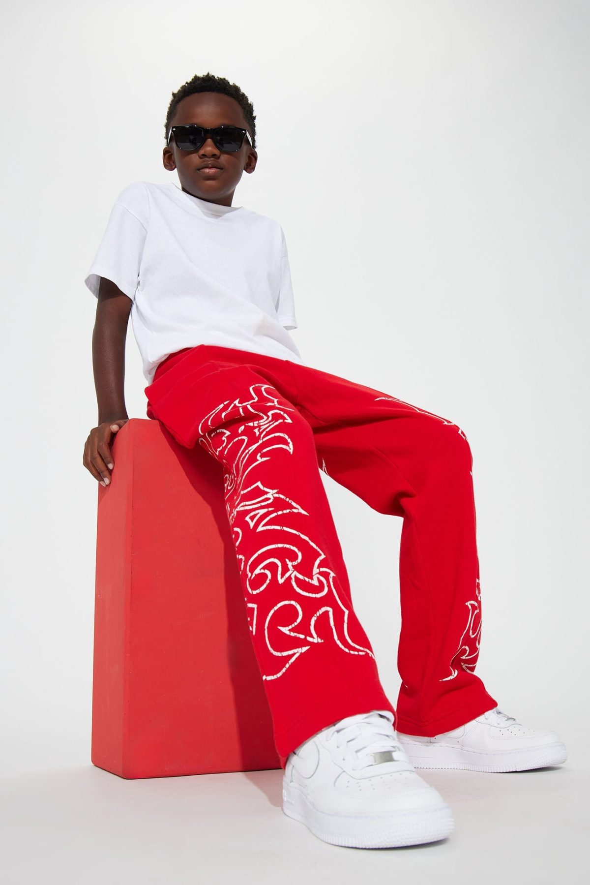 Mini Tyson Savage Mode Straight Sweatpants - Red