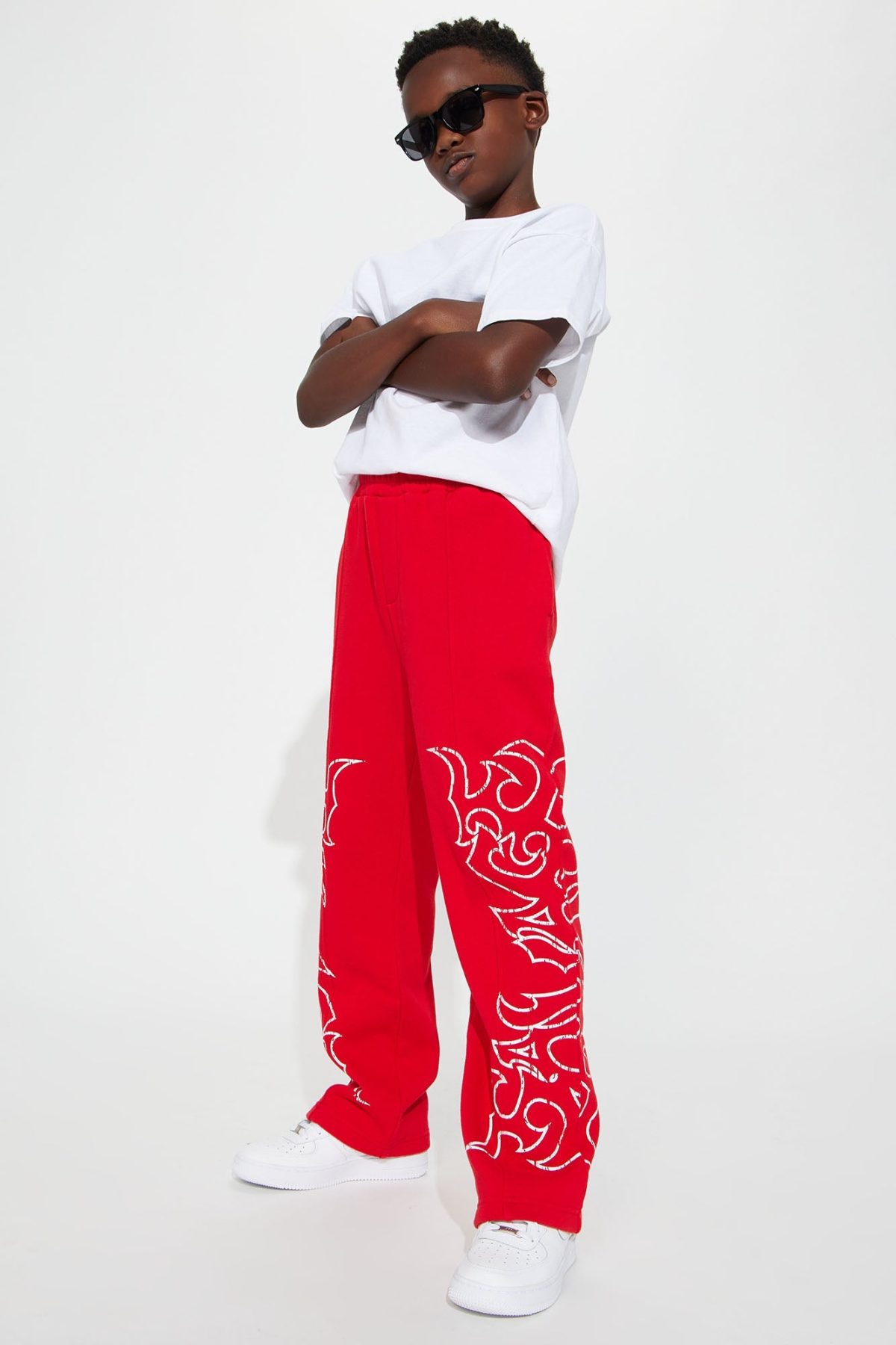 Mini Tyson Savage Mode Straight Sweatpants - Red