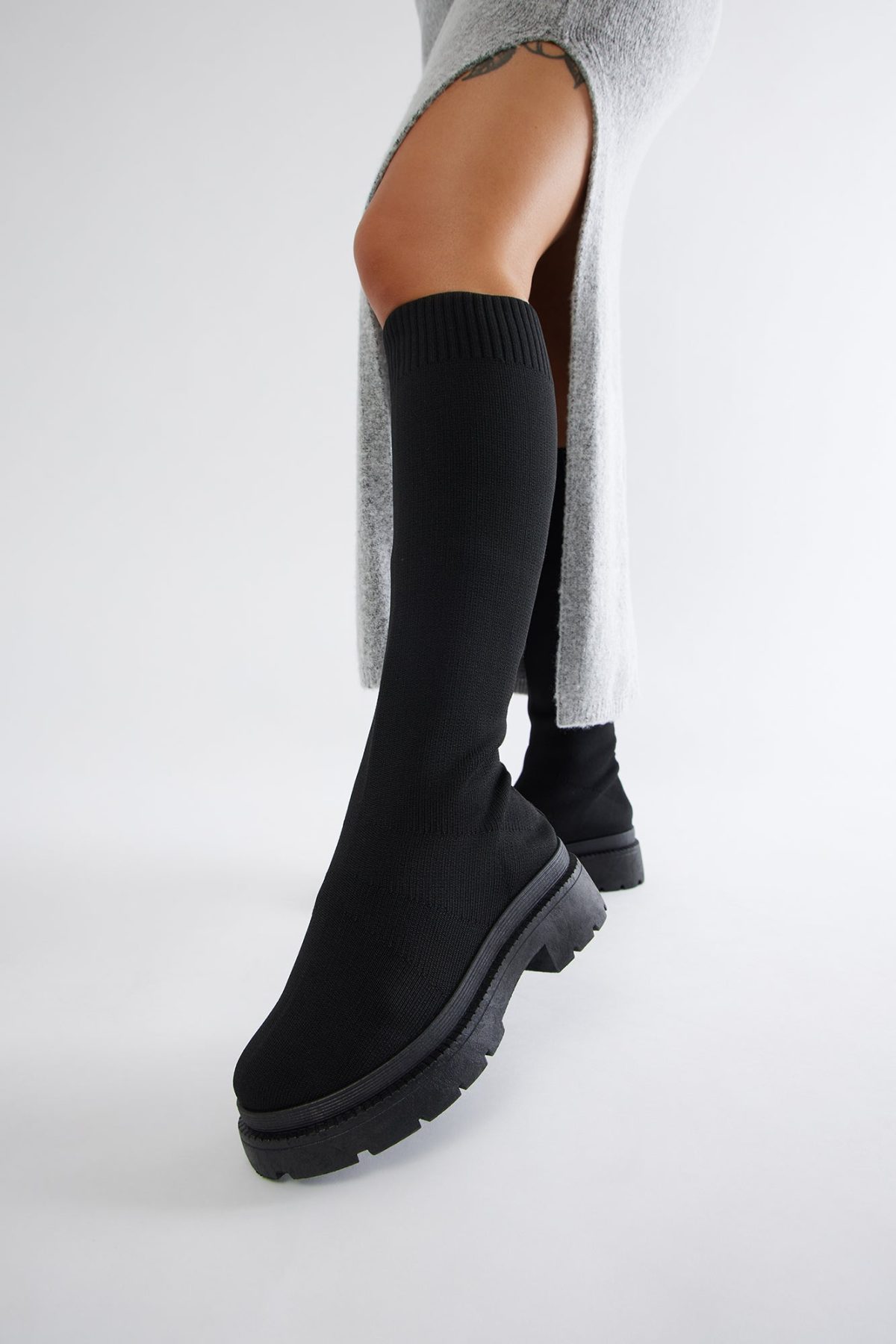 Rocco Knit Boots - Black