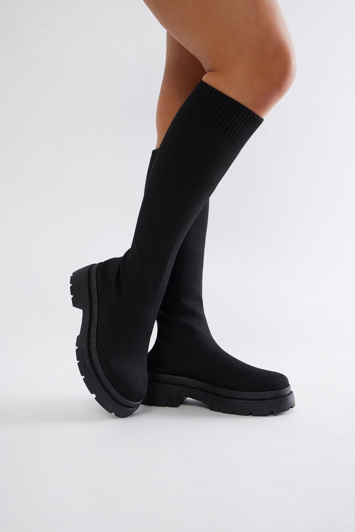 Rocco Knit Boots - Black