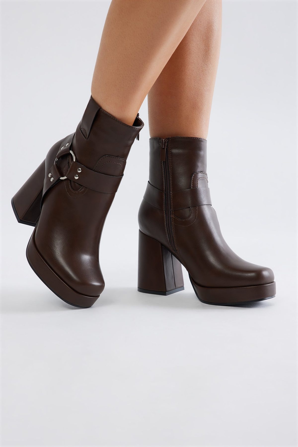 Show Me The Way Platform Booties - Brown