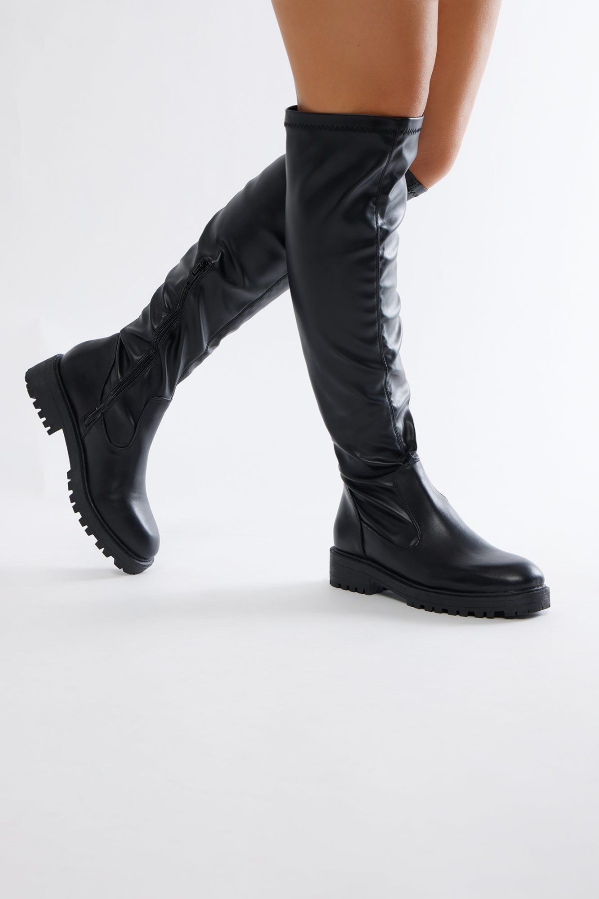 Edina Knee High Boots - Black