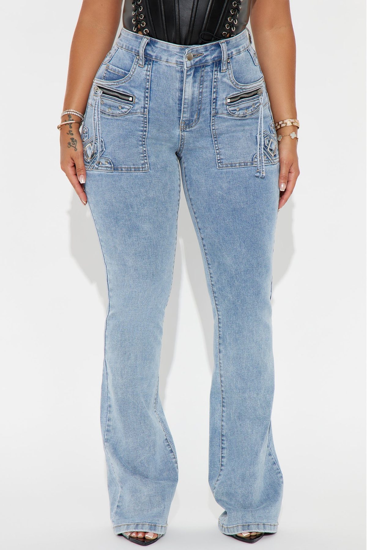 Get Through It Stretch Bootcut Jeans - Light Wash