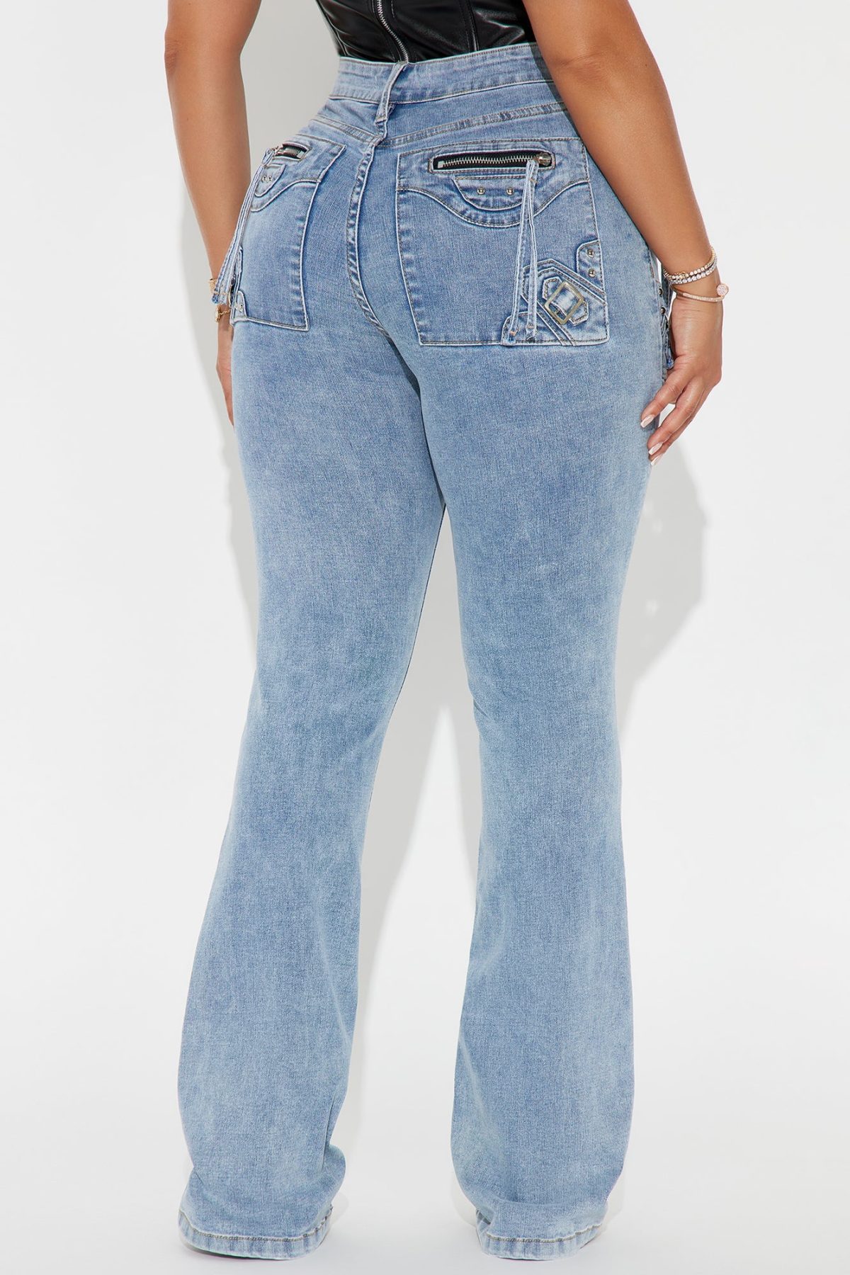 Get Through It Stretch Bootcut Jeans - Light Wash