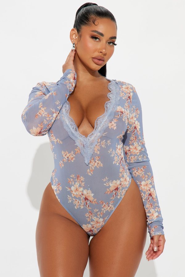 Sweetest Touch Mesh Bodysuit - Blue/combo