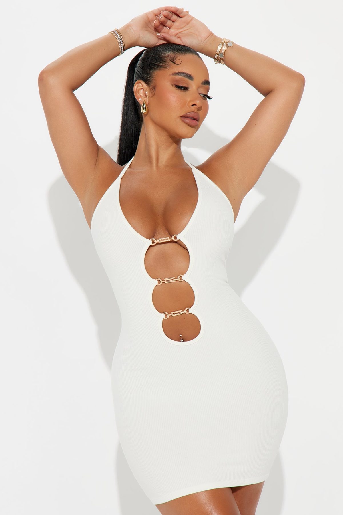 Skyler Snatched Mini Dress - Off White