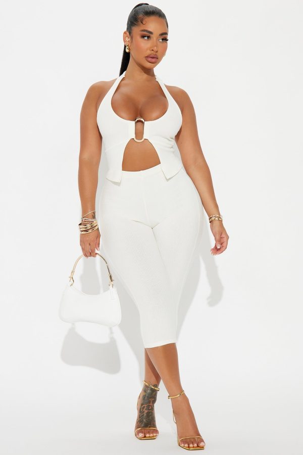 Jazmine Snatched Capri Pant Set - Off White