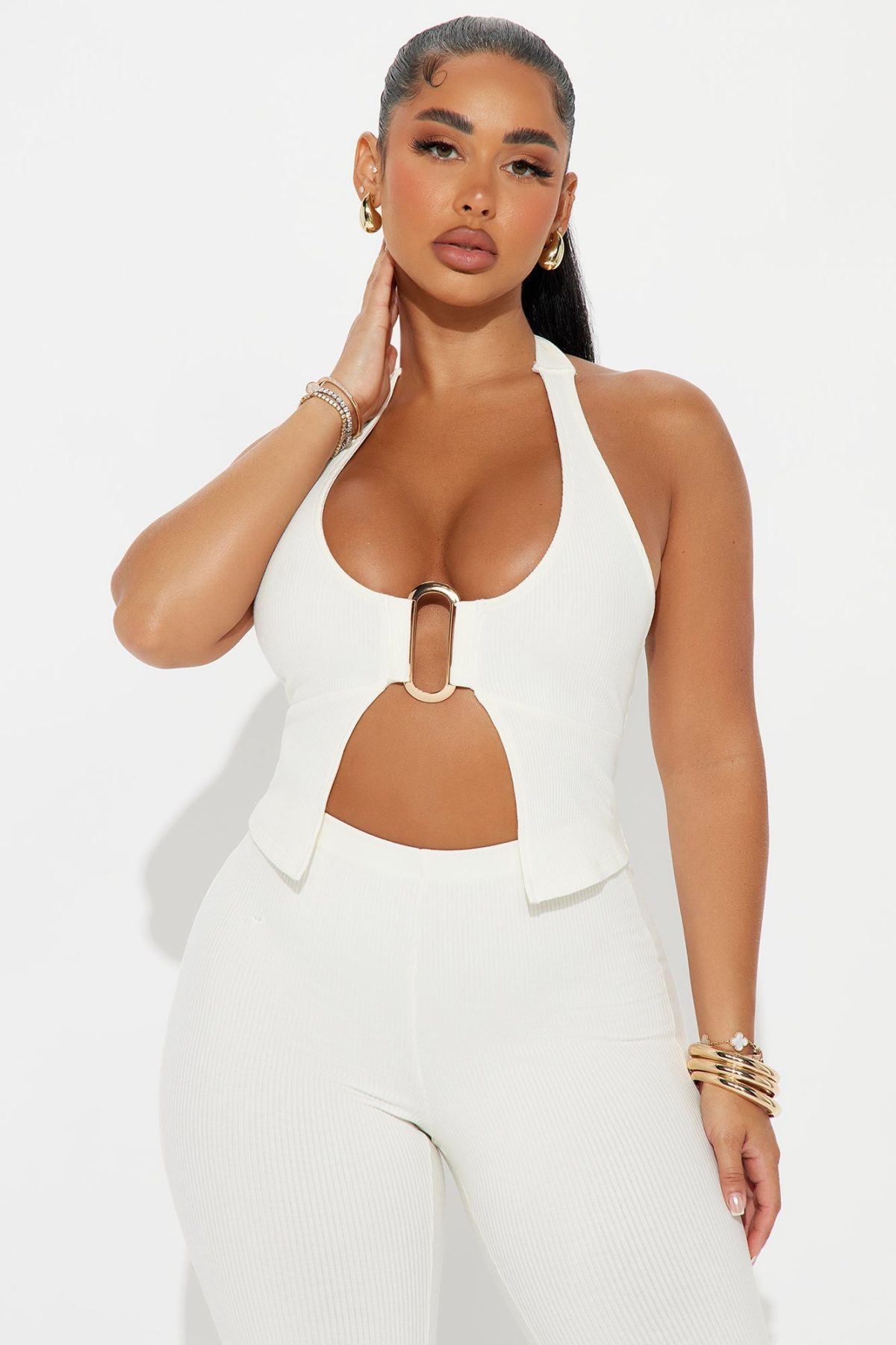 Jazmine Snatched Capri Pant Set - Off White