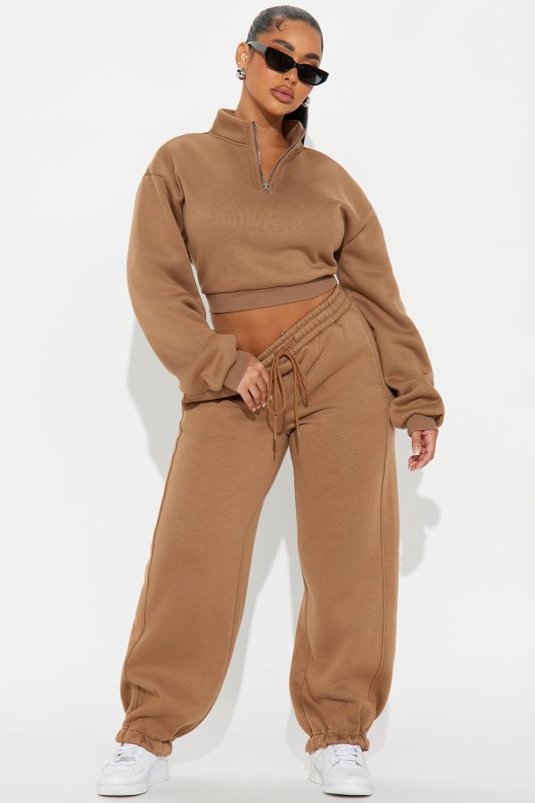 Daniela Super Soft Fleece Pant Set - Mocha