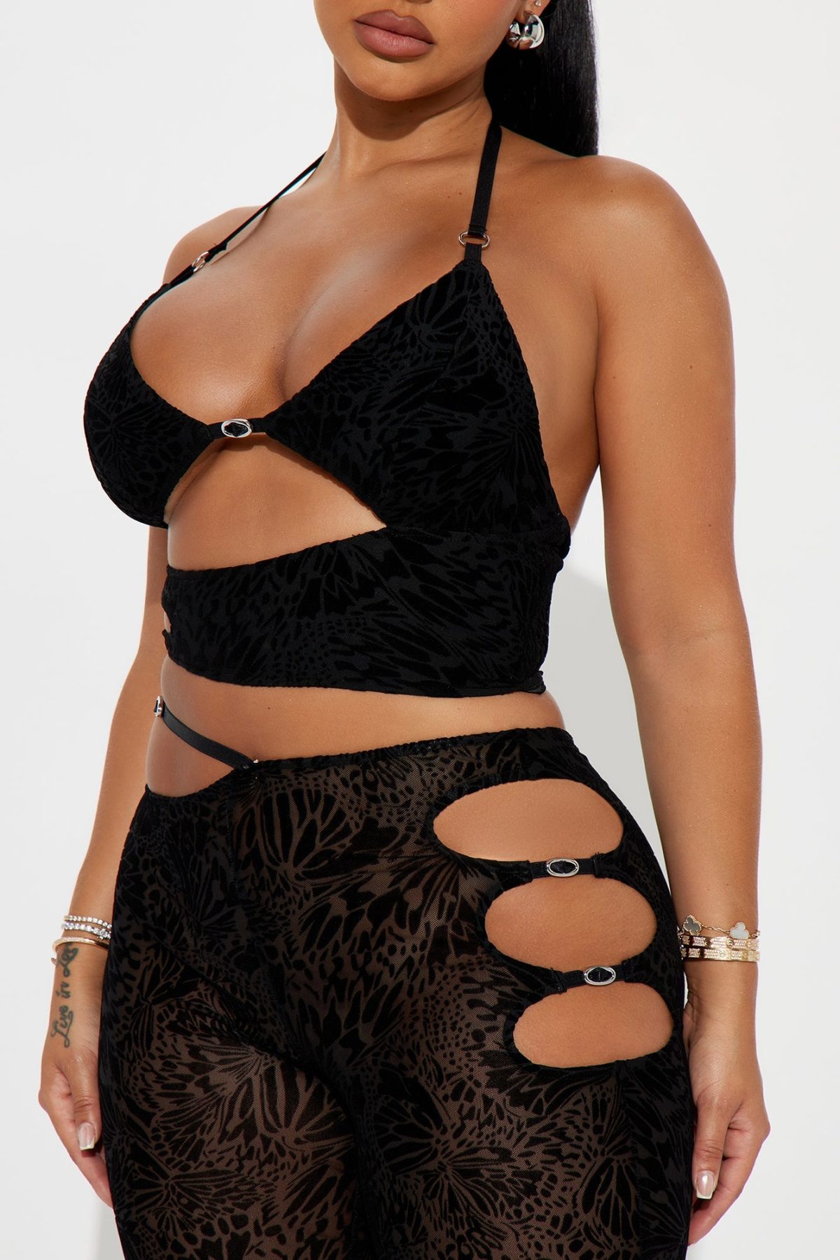 Forever Young Mesh Pant Set - Black