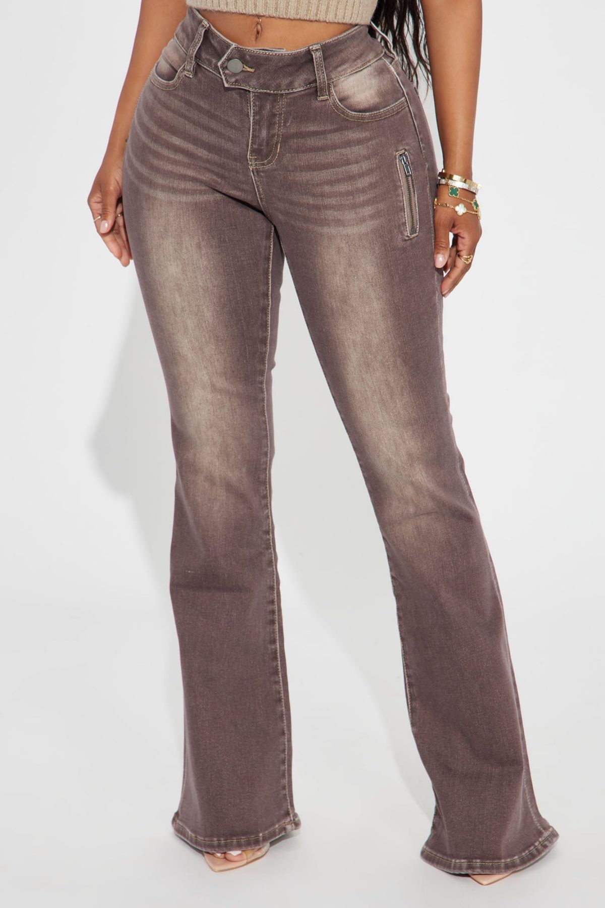 Eva Low Rise Flare Pant - Chocolate