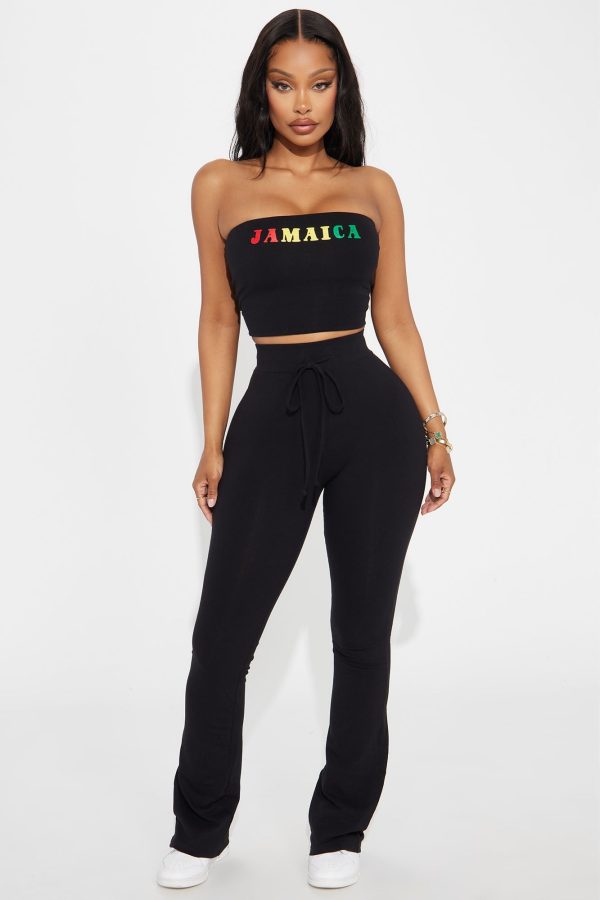 Take Me To Jamaica Pant Set - Black